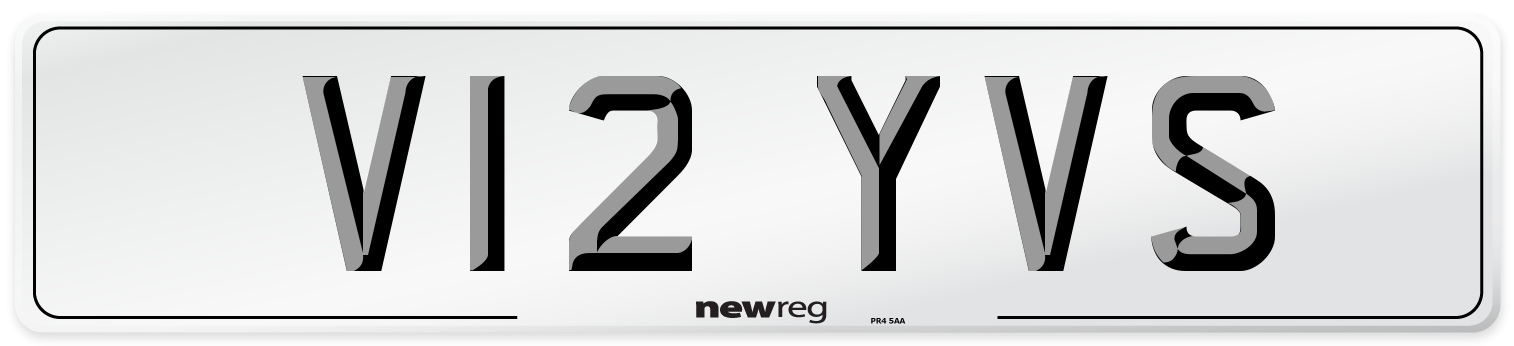 V12 YVS Number Plate from New Reg
